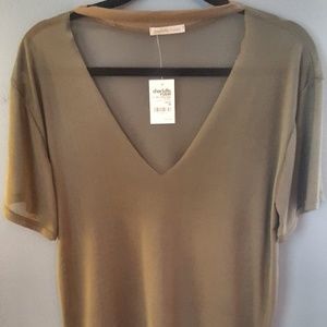 Charlotte Russe see through olive top
